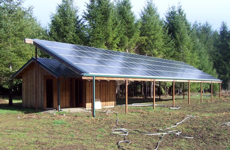 Solar array on a building